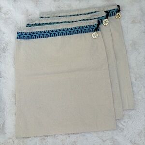 Tory Burch Set of 3 Dust Bags Muslin Logo 12.25" X 14.5"